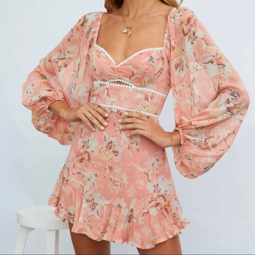Hello Molly Peach Floral Dress